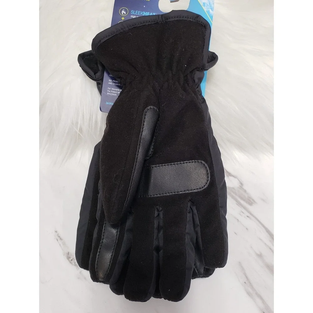 Isotoner‎ SleekHeat Packable Gloves Men's Medium SmartDri Black Touchscreen NEW